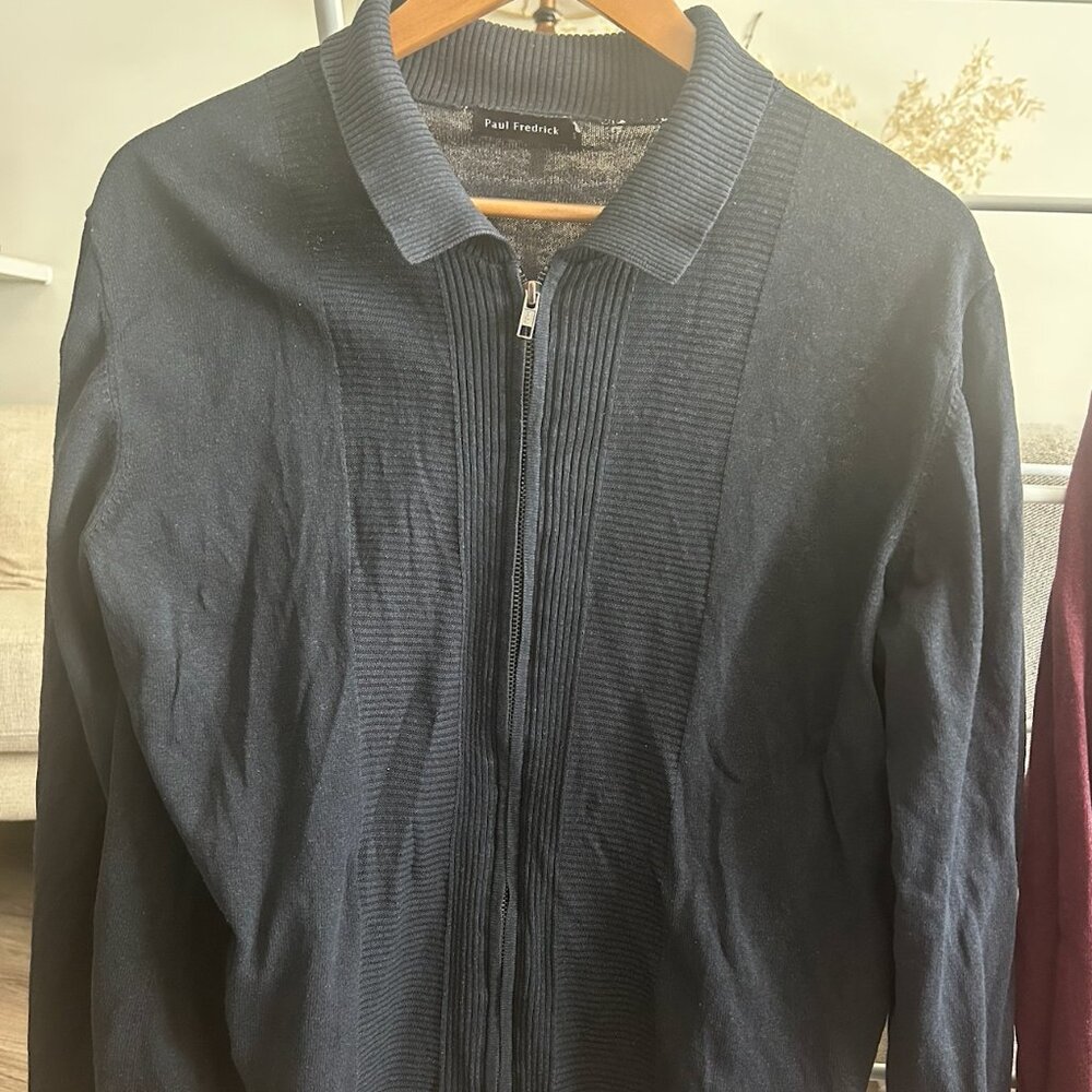 Paul Fredrick Black Jacket Cashmere, Silk, Cotton